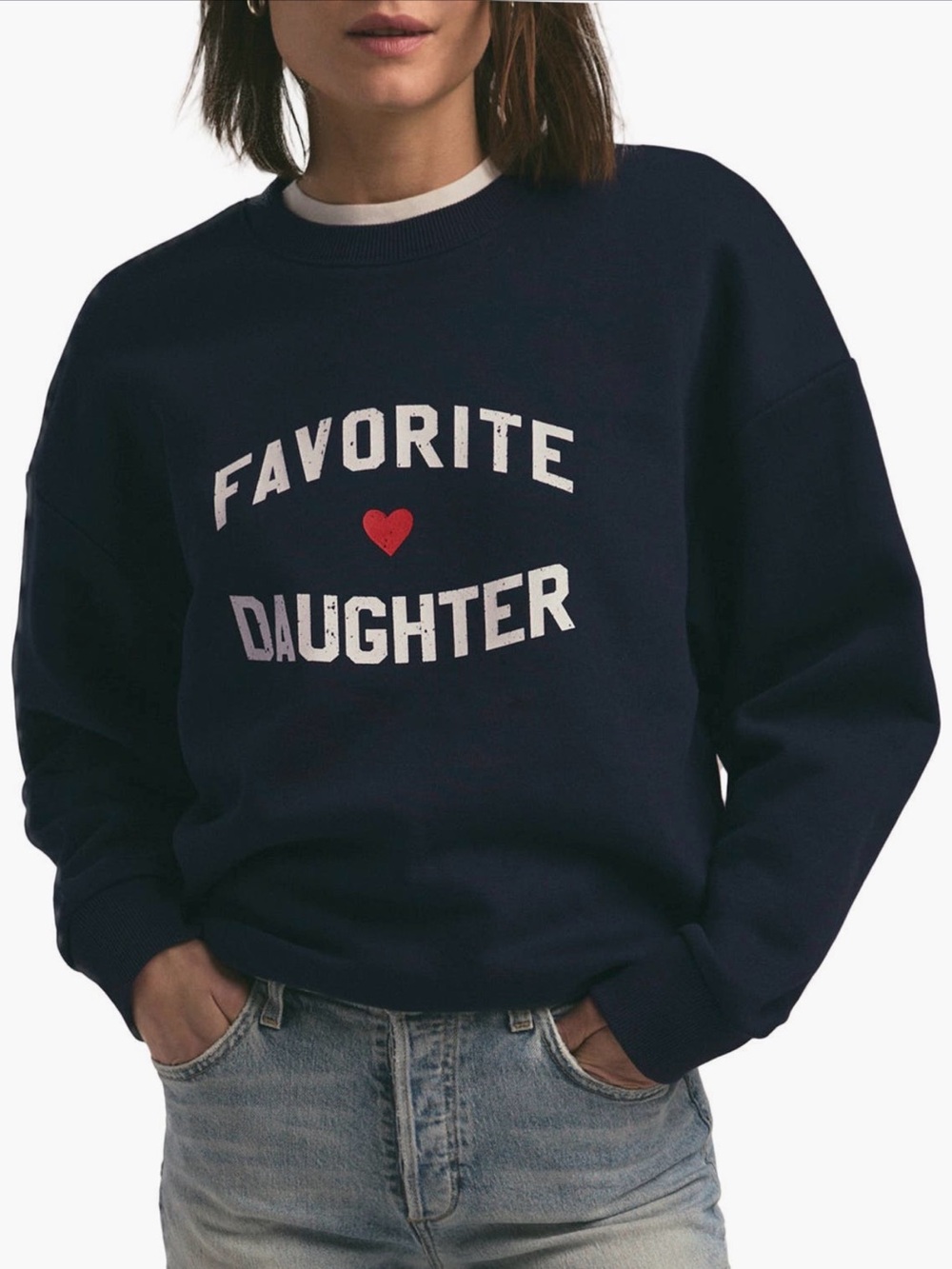 Favorite Daughter Heart Logo Sweatshirt in Navy**